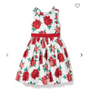 Janie and Jack toddler girl floral fluffy ruby rose red Dress 18-24 months